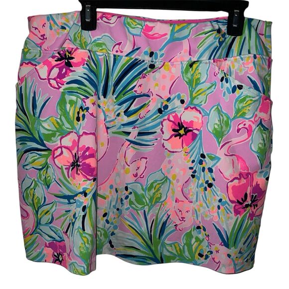 LILLY PULITZER SIZE 16 LUXLETIC MONICA SKORT FLOWERS & FRIENDS UPF 50+ HTF - Picture 1 of 11